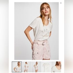 White V-Neck Women's Paris Tee